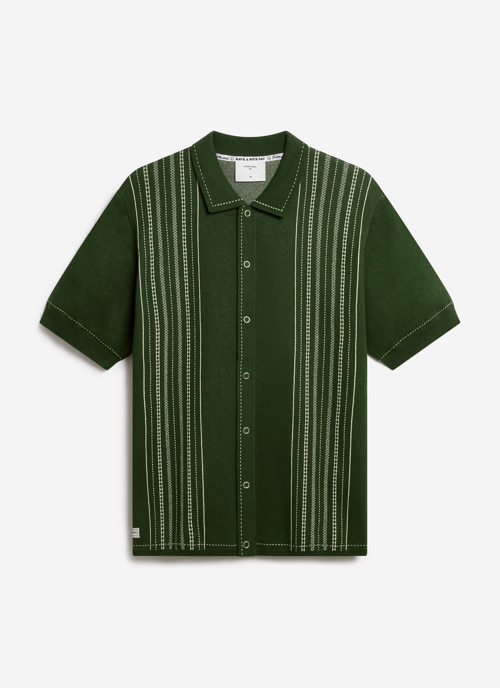Accolades Knitted Short Sleeve Shirt | Cotton | Forest Green