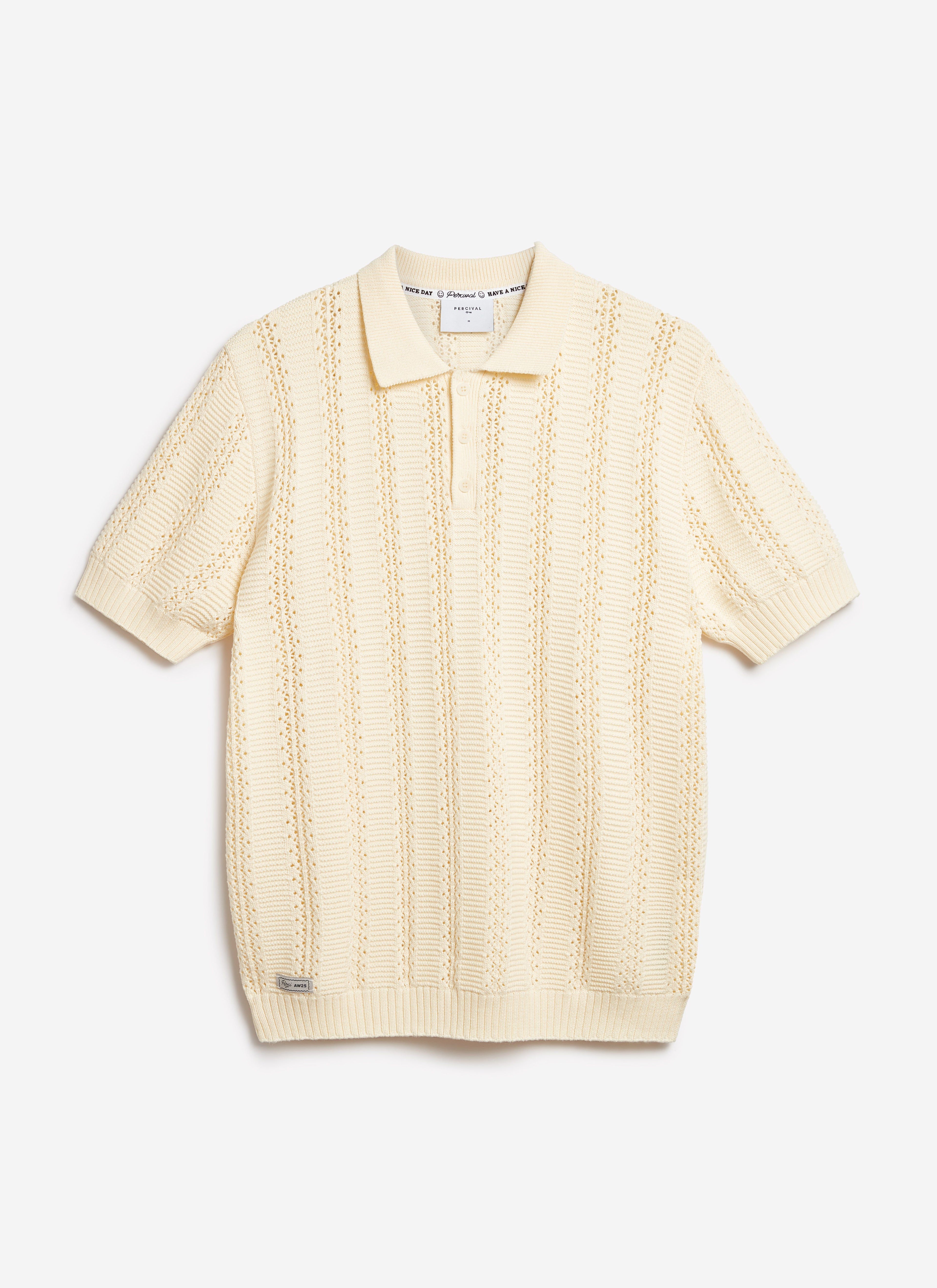 Addendum Knitted Polo Shirt | Cotton | Ecru Cream