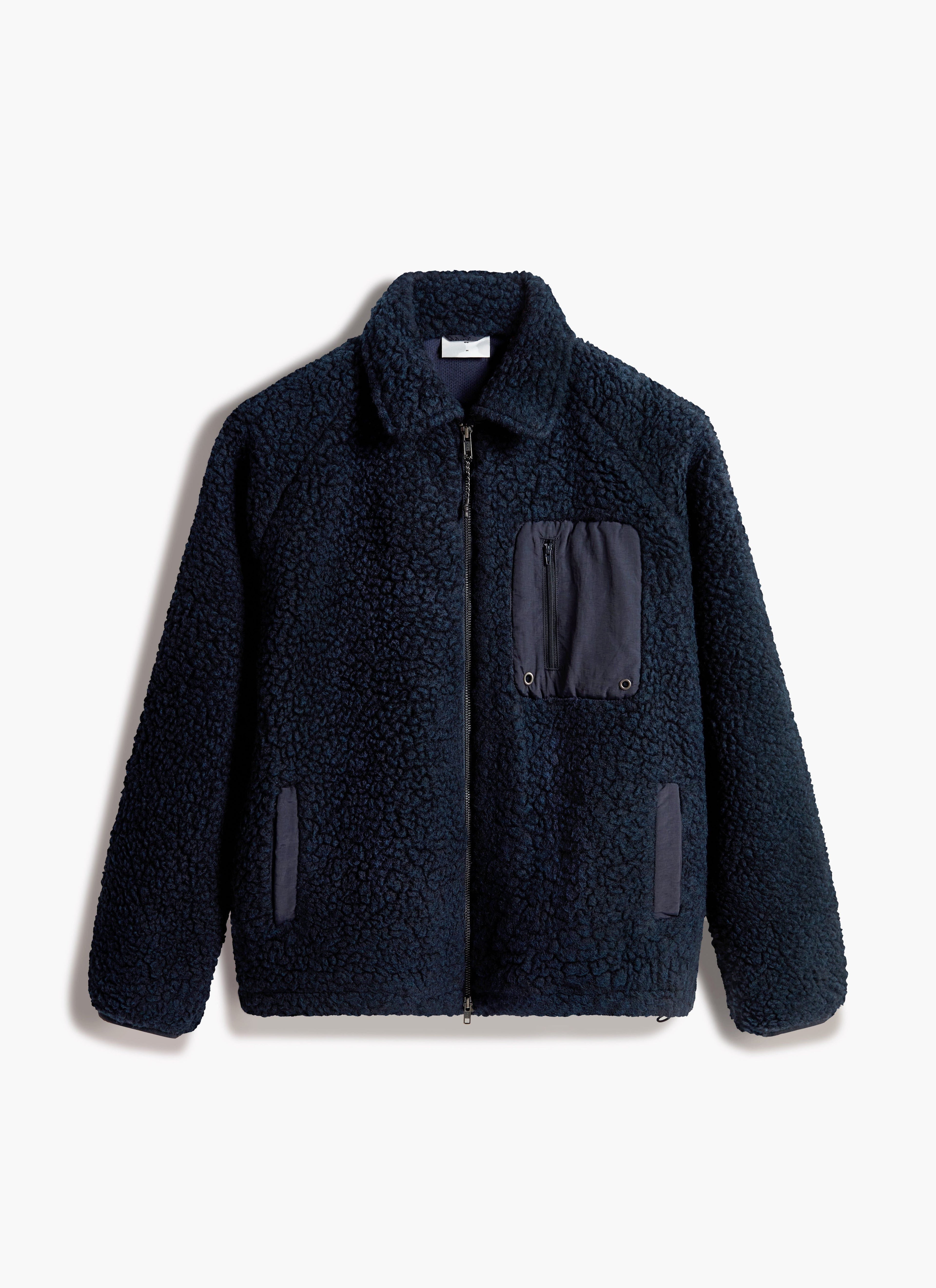 Men's Wool Fleece Jacket | Navy