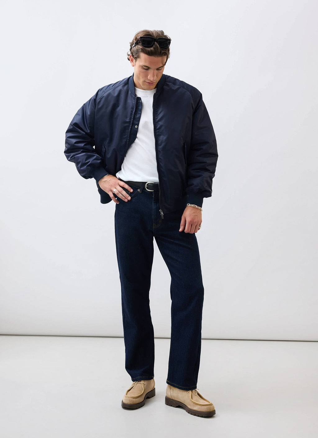 Bomber Jacket | Nylon | Midnight with Olive