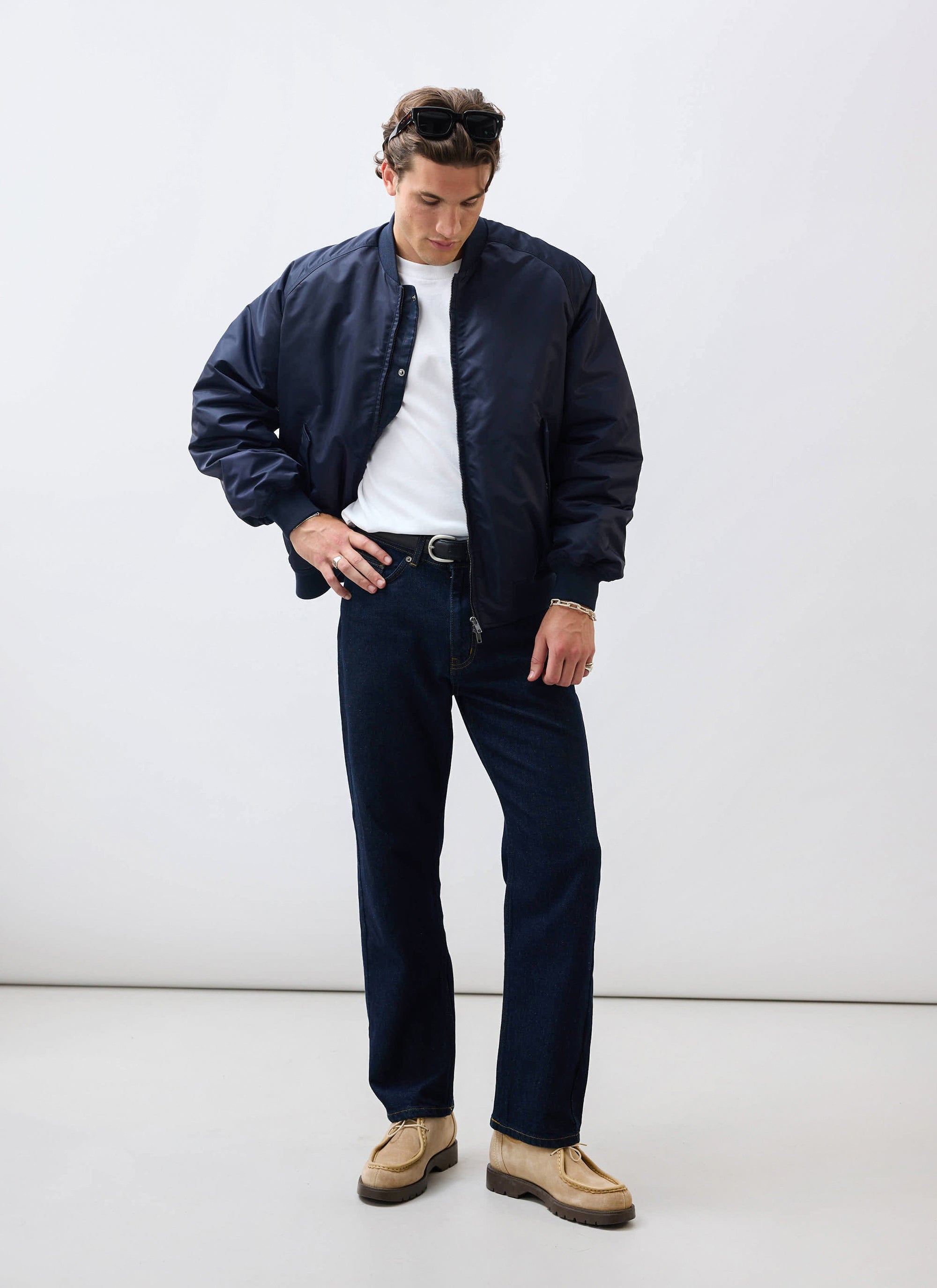 Bomber Jacket | Nylon | Midnight with Olive