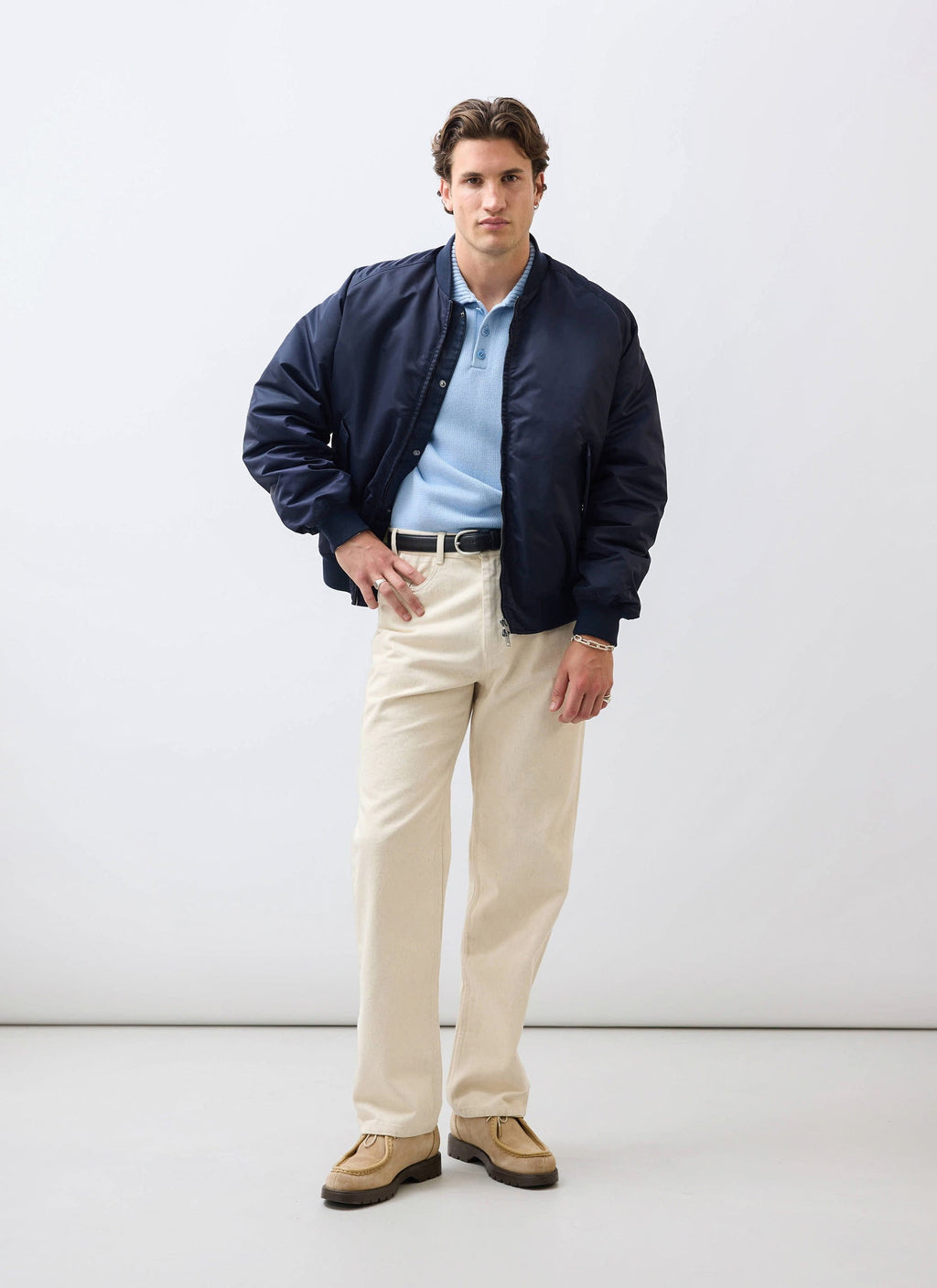 Bomber Jacket | Nylon | Midnight with Olive