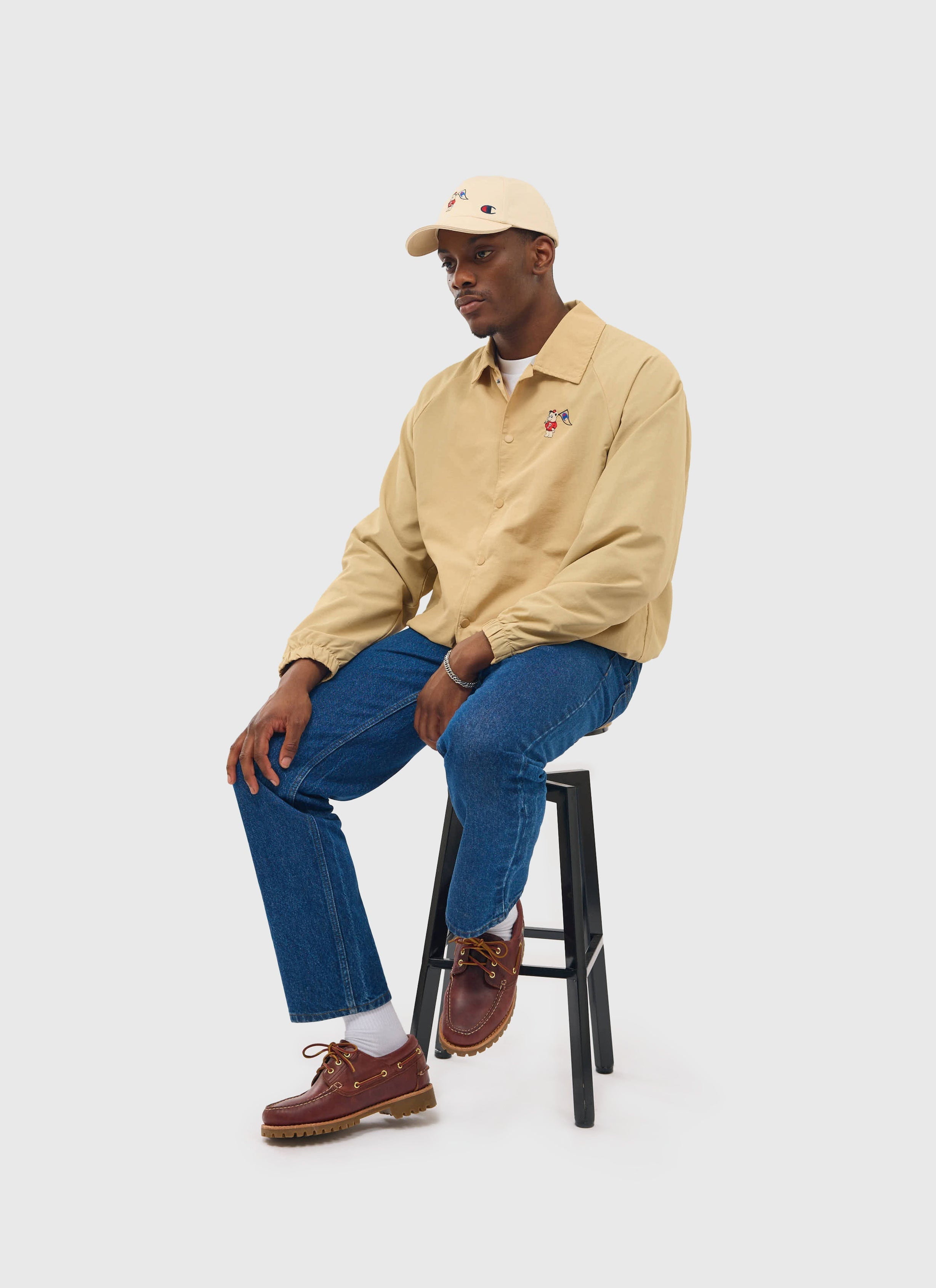 Bear Mascot Nylon Jacket | Percival and Champion | Camel