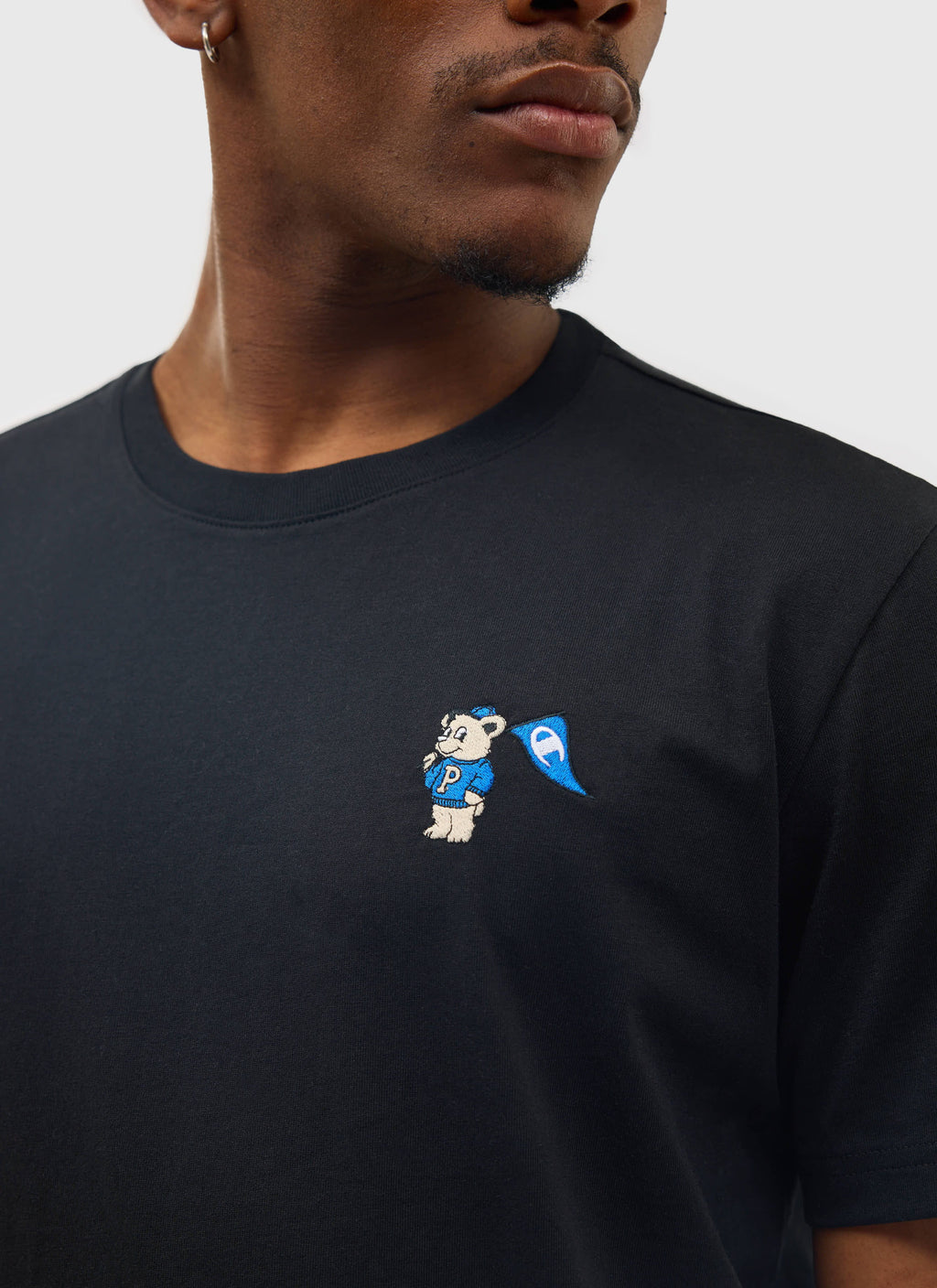 Bear Mascot Regular Fit T Shirt | Percival and Champion | Black