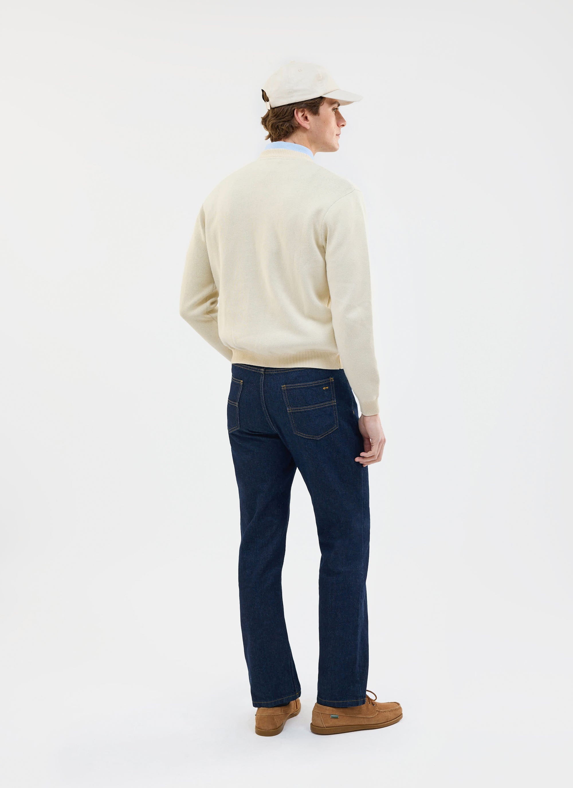 Bienvenue Knitted Crew Neck | Cotton | Ecru