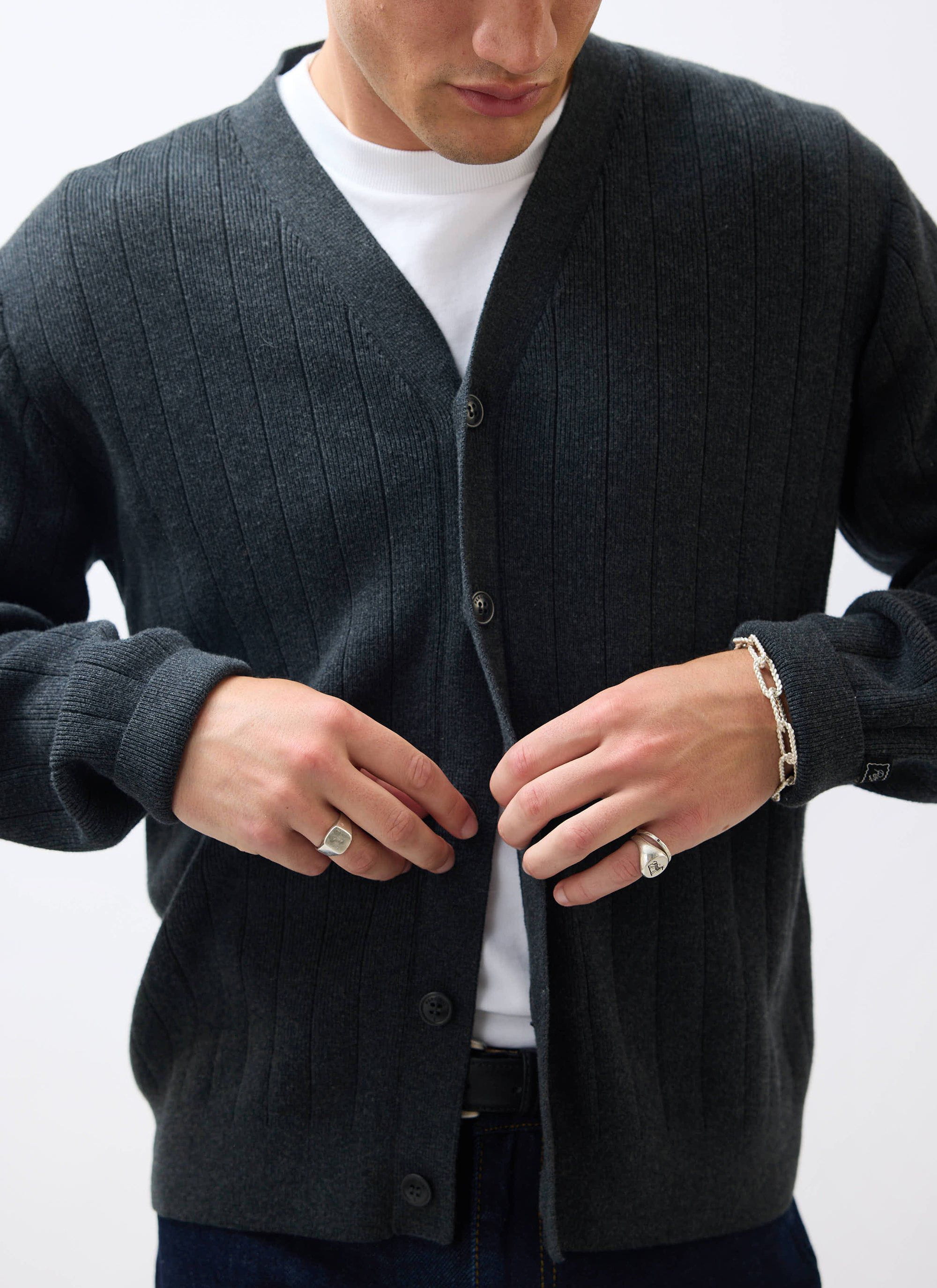 Editor Cardigan | Cotton | Grey