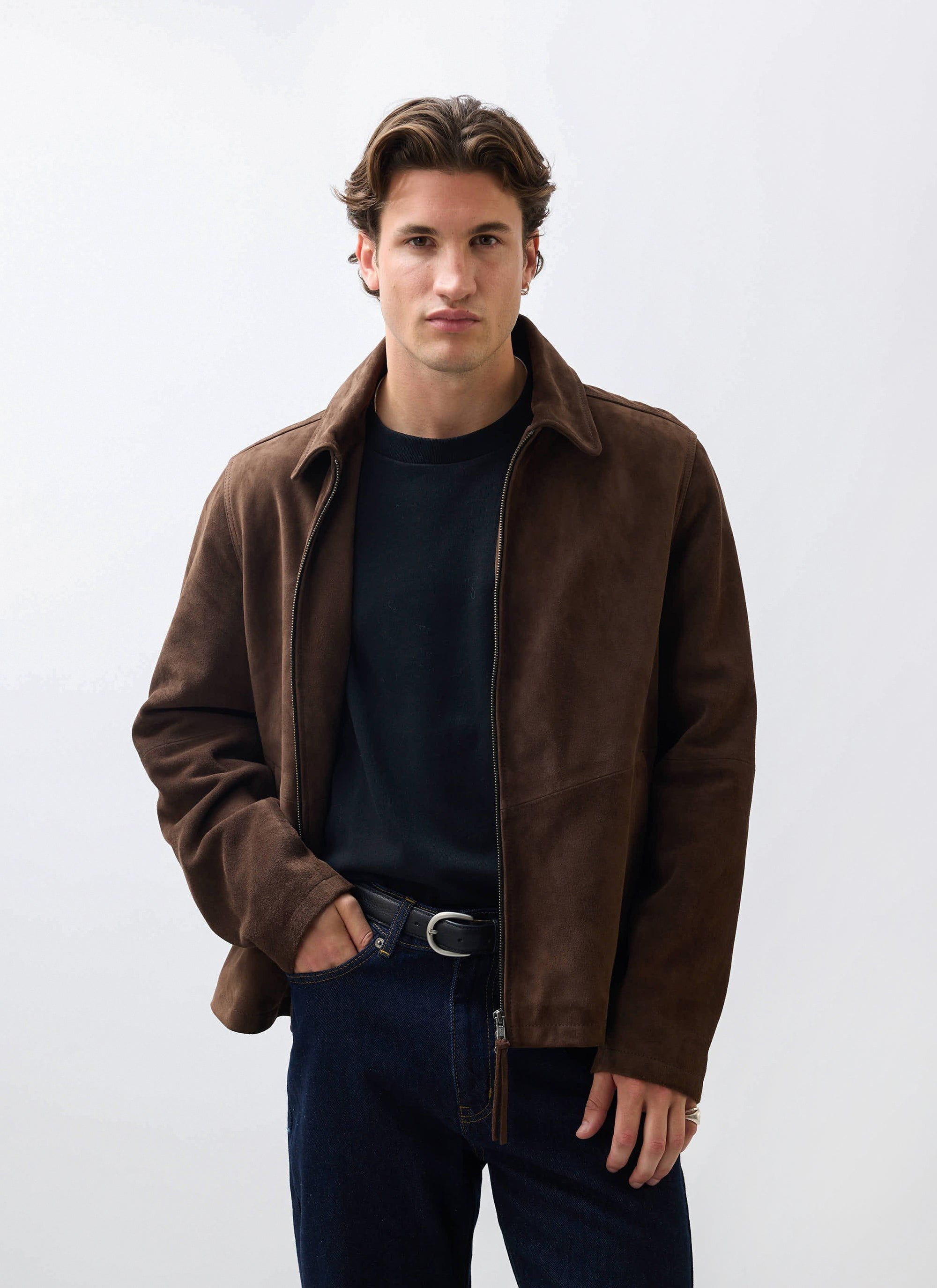 Prologue Soft Suede Jacket | Espresso Brown