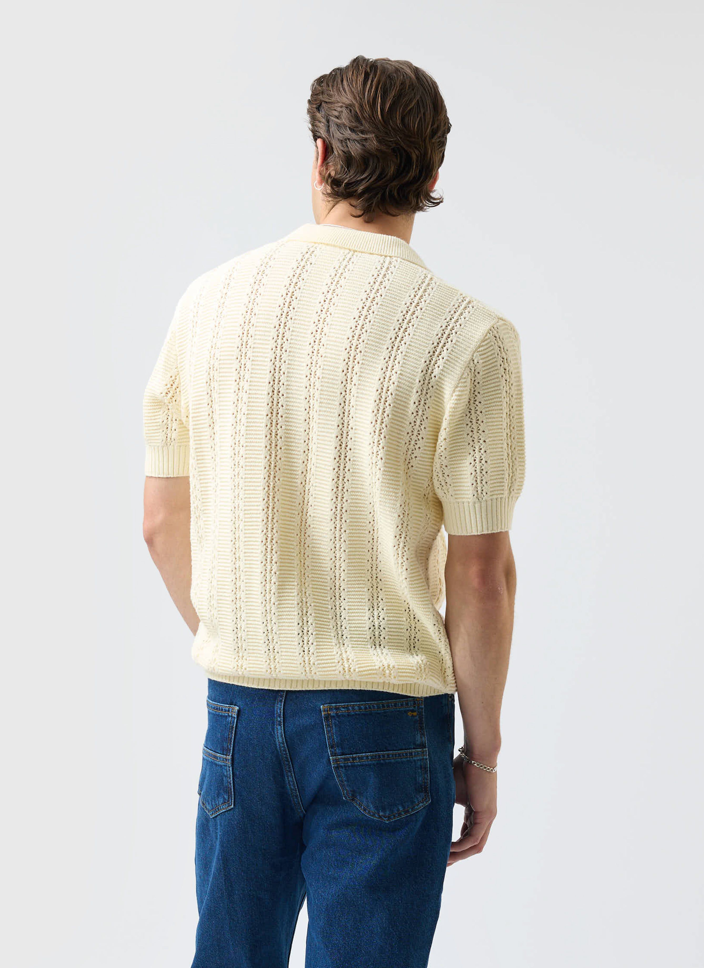 Addendum Knitted Polo Shirt | Cotton | Ecru Cream