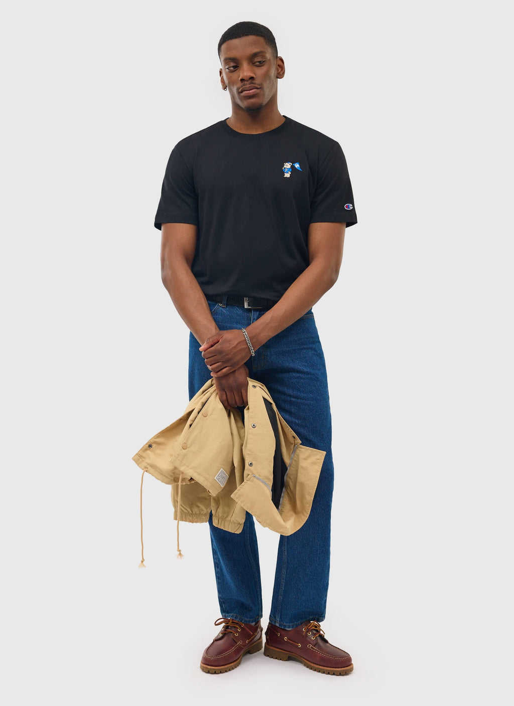 Bear Mascot Regular Fit T Shirt | Percival and Champion | Black