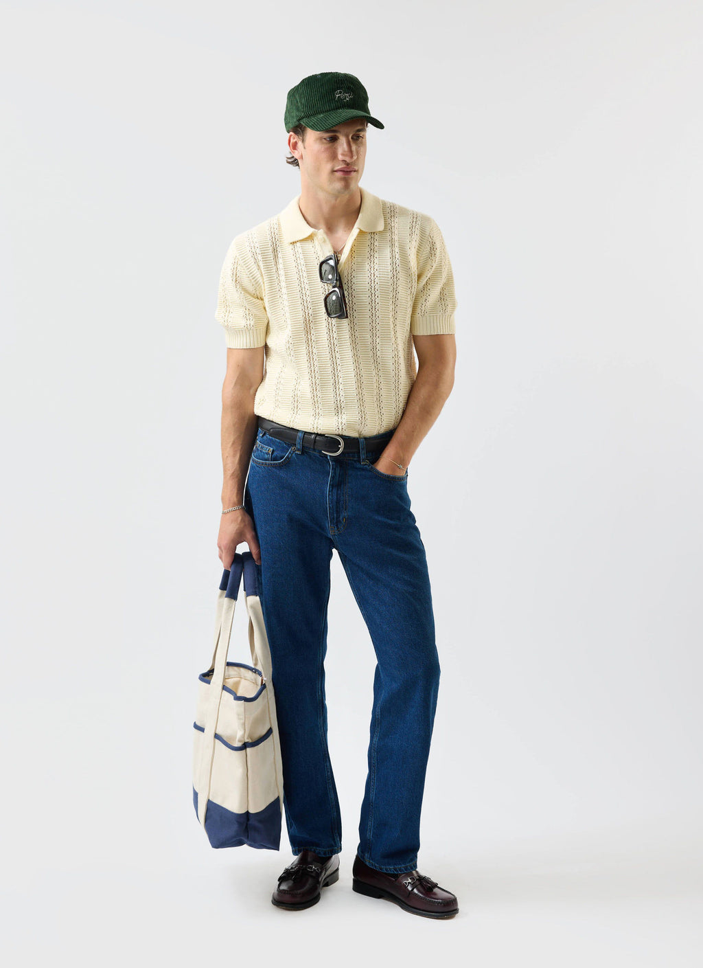 Addendum Knitted Polo Shirt | Cotton | Ecru Cream