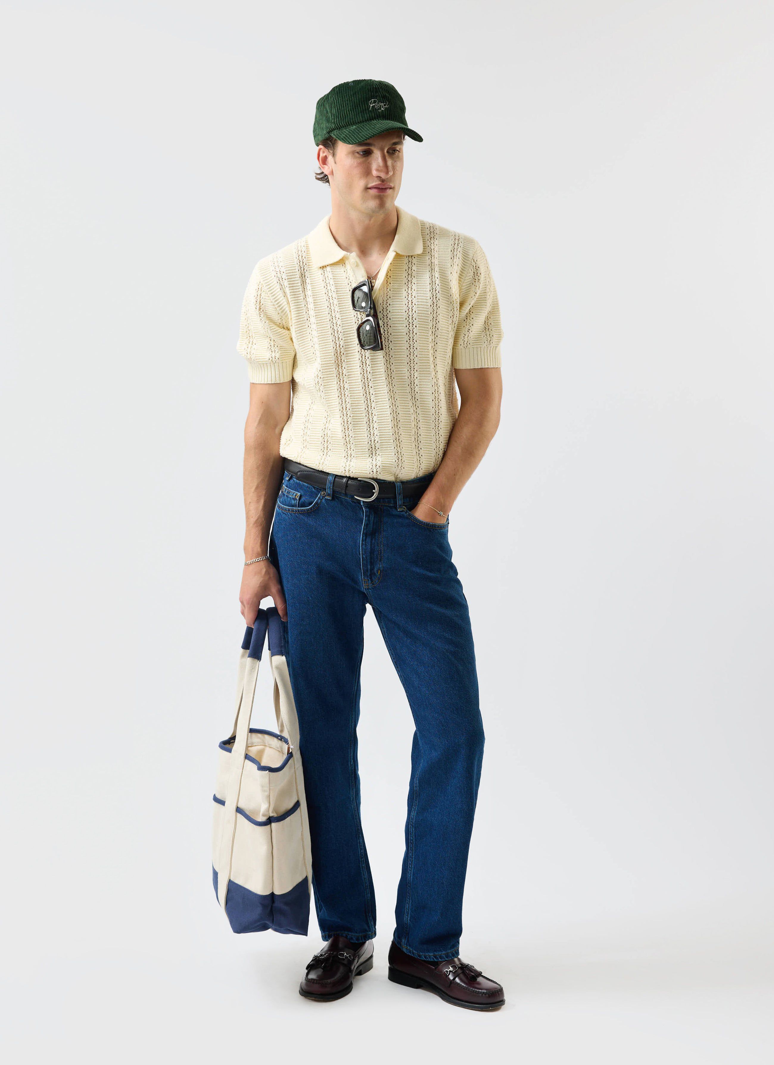 Addendum Knitted Polo Shirt | Cotton | Ecru Cream
