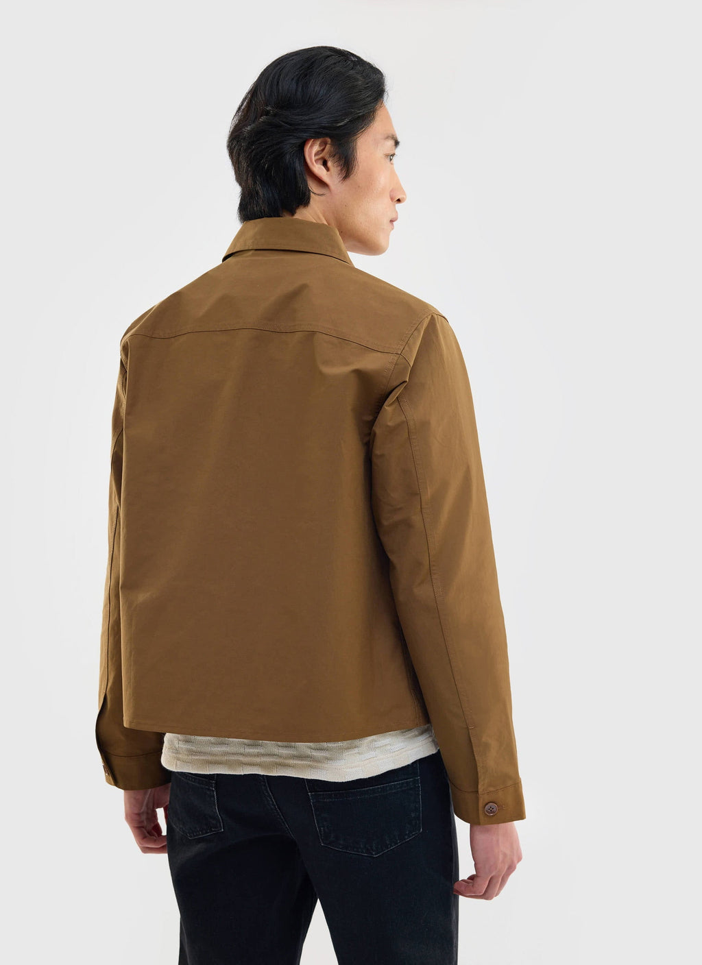 Boxy Cropped Pocket Overshirt | Brown