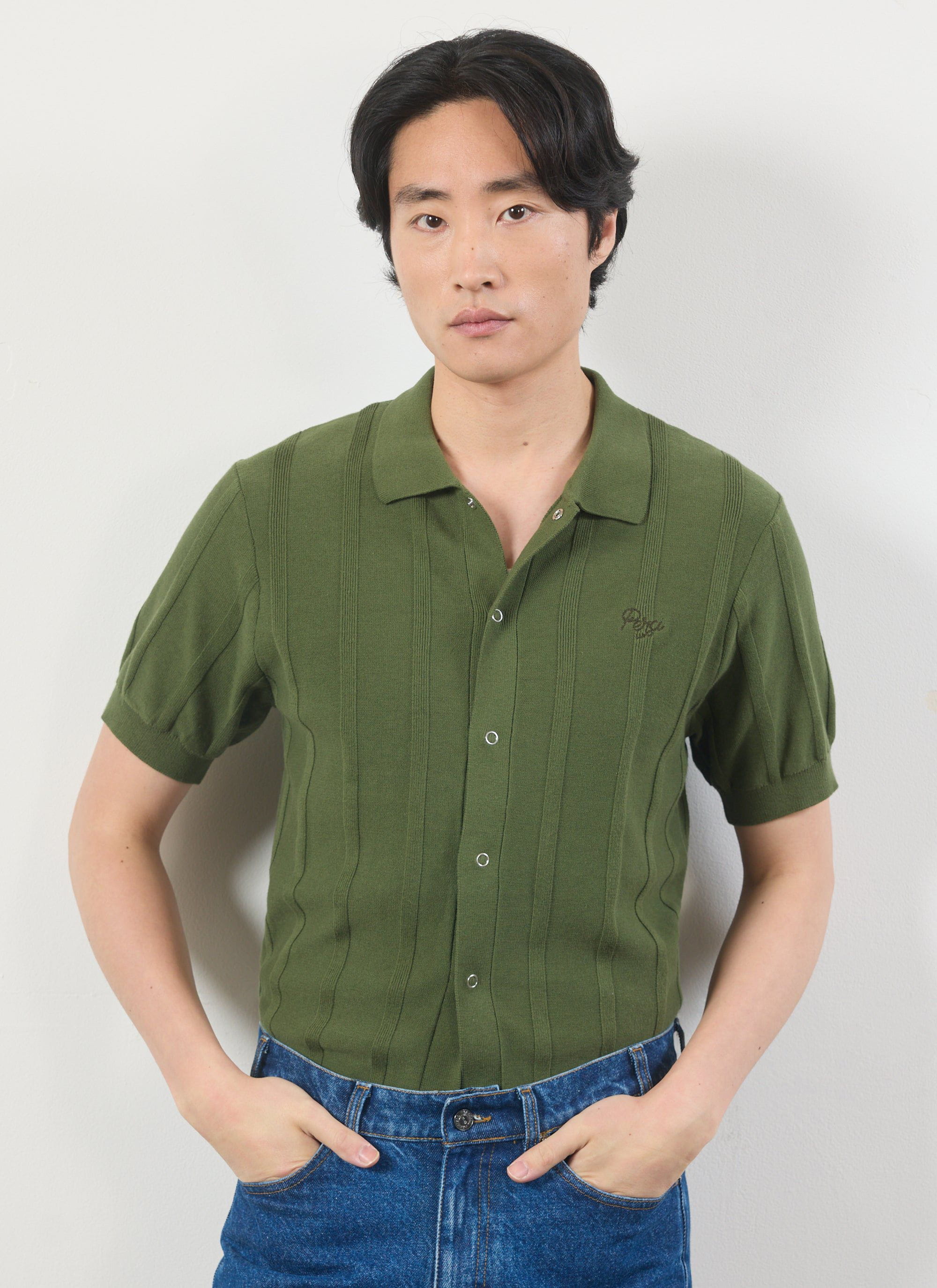 Assisi Knitted Shirt | Cotton | Olive