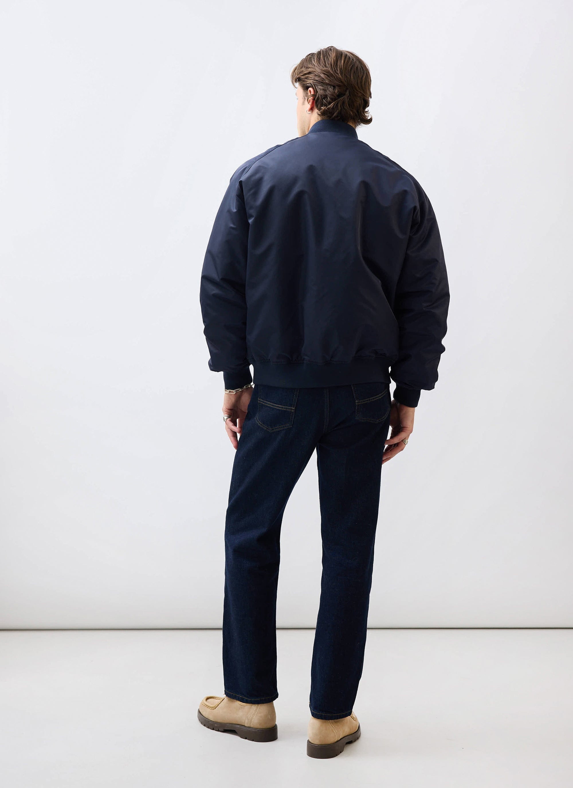 Bomber Jacket | Nylon | Midnight with Olive