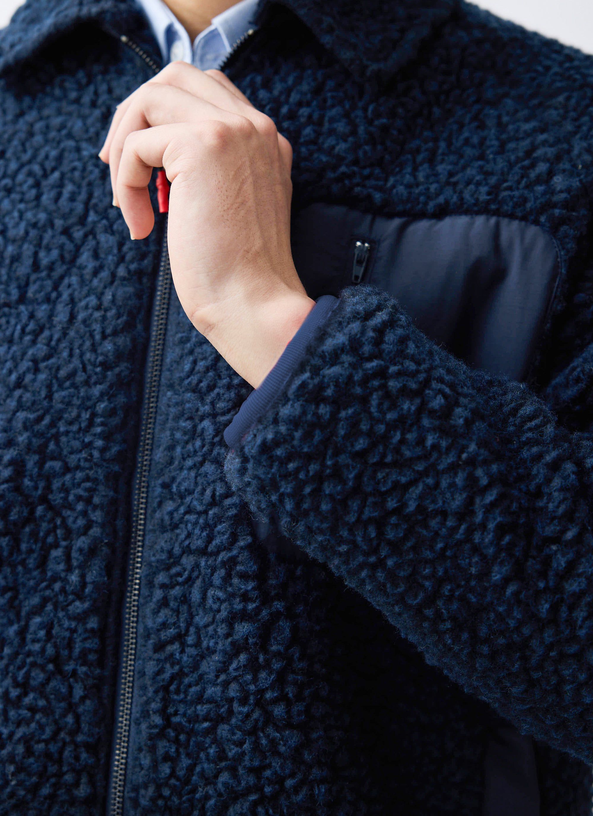 Men's Wool Fleece Jacket | Navy