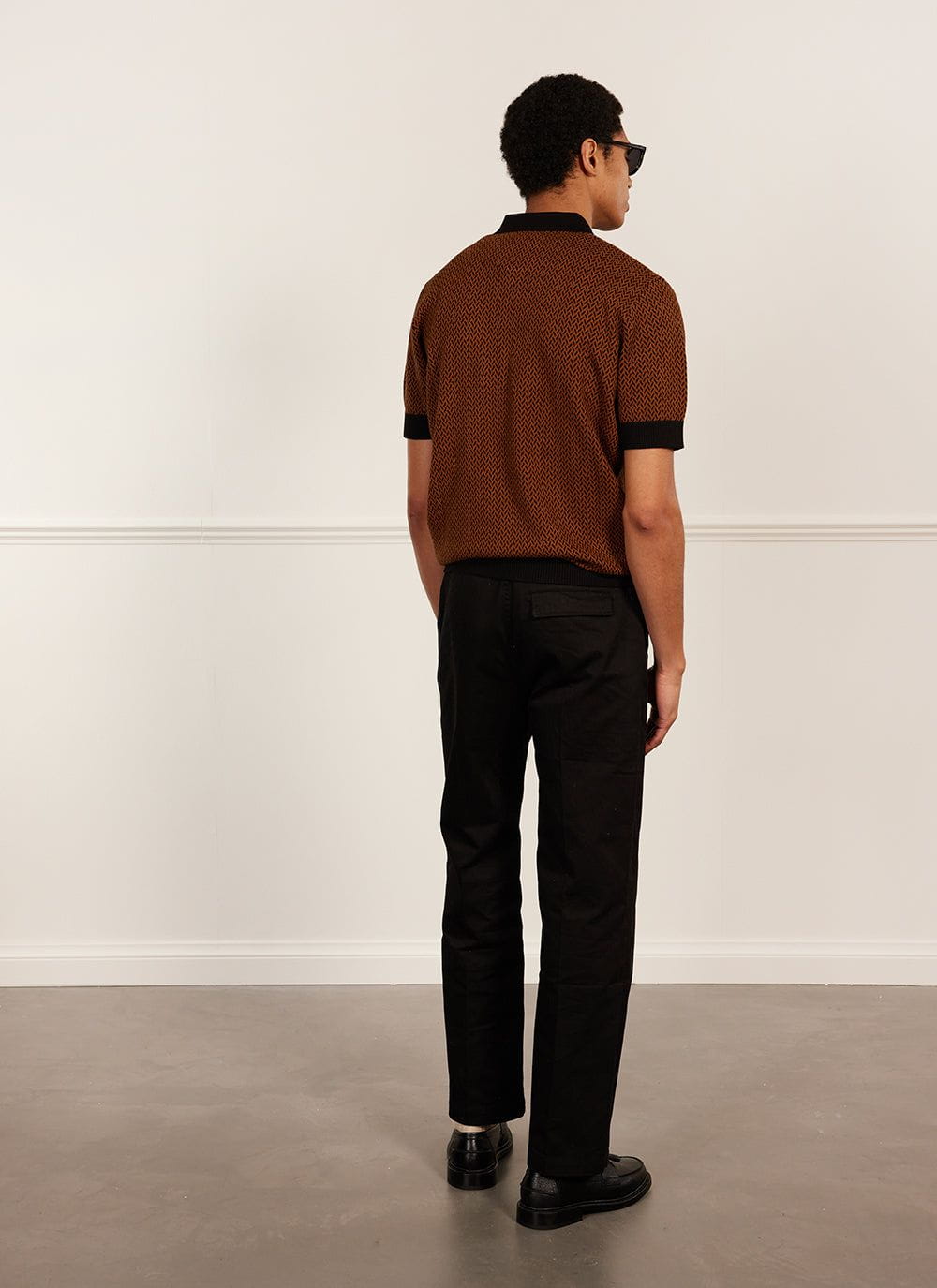 Casa Martini Knitted Polo | Cotton | Espresso