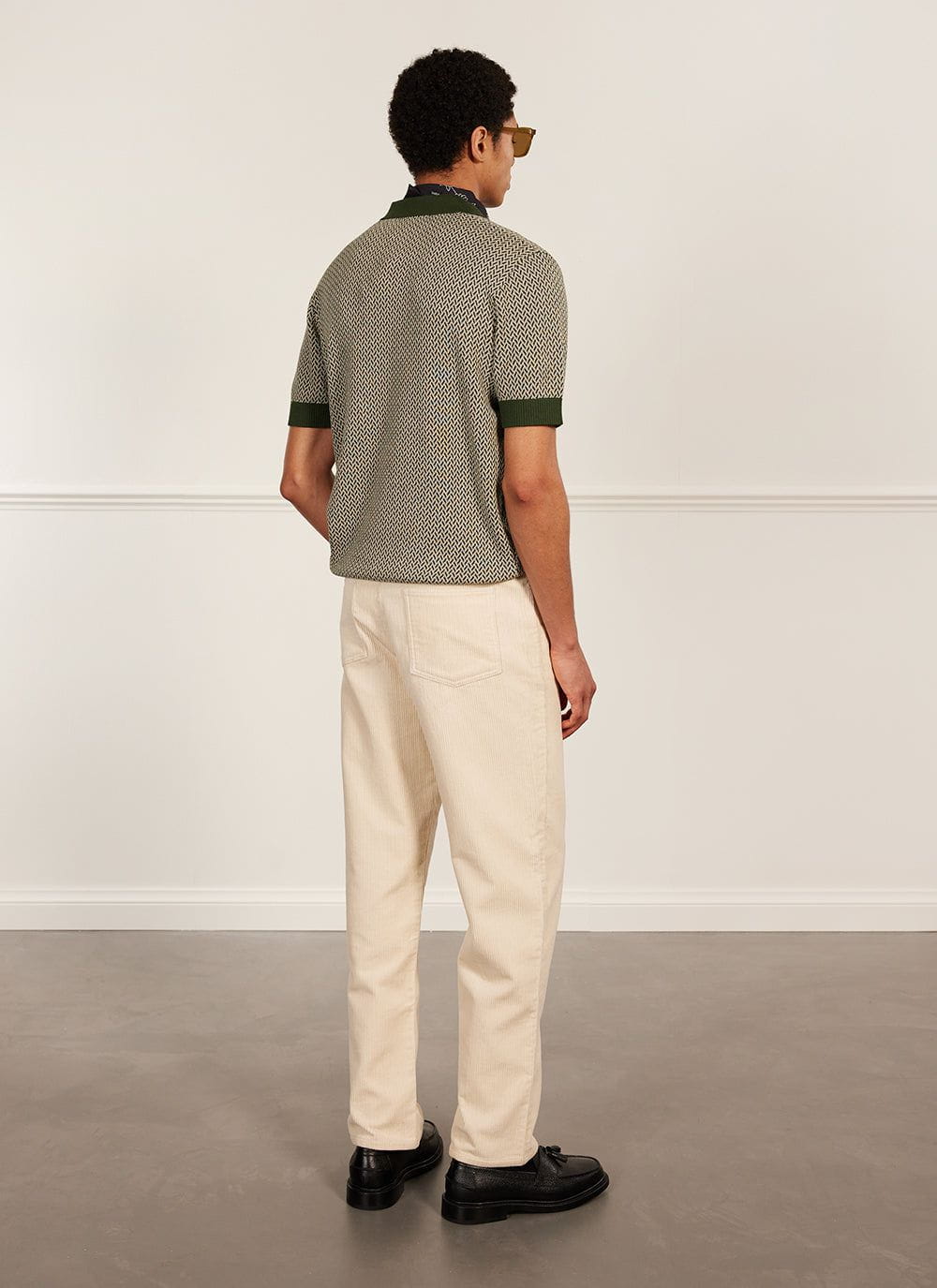 Casa Martini Knitted Polo | Cotton | Forest