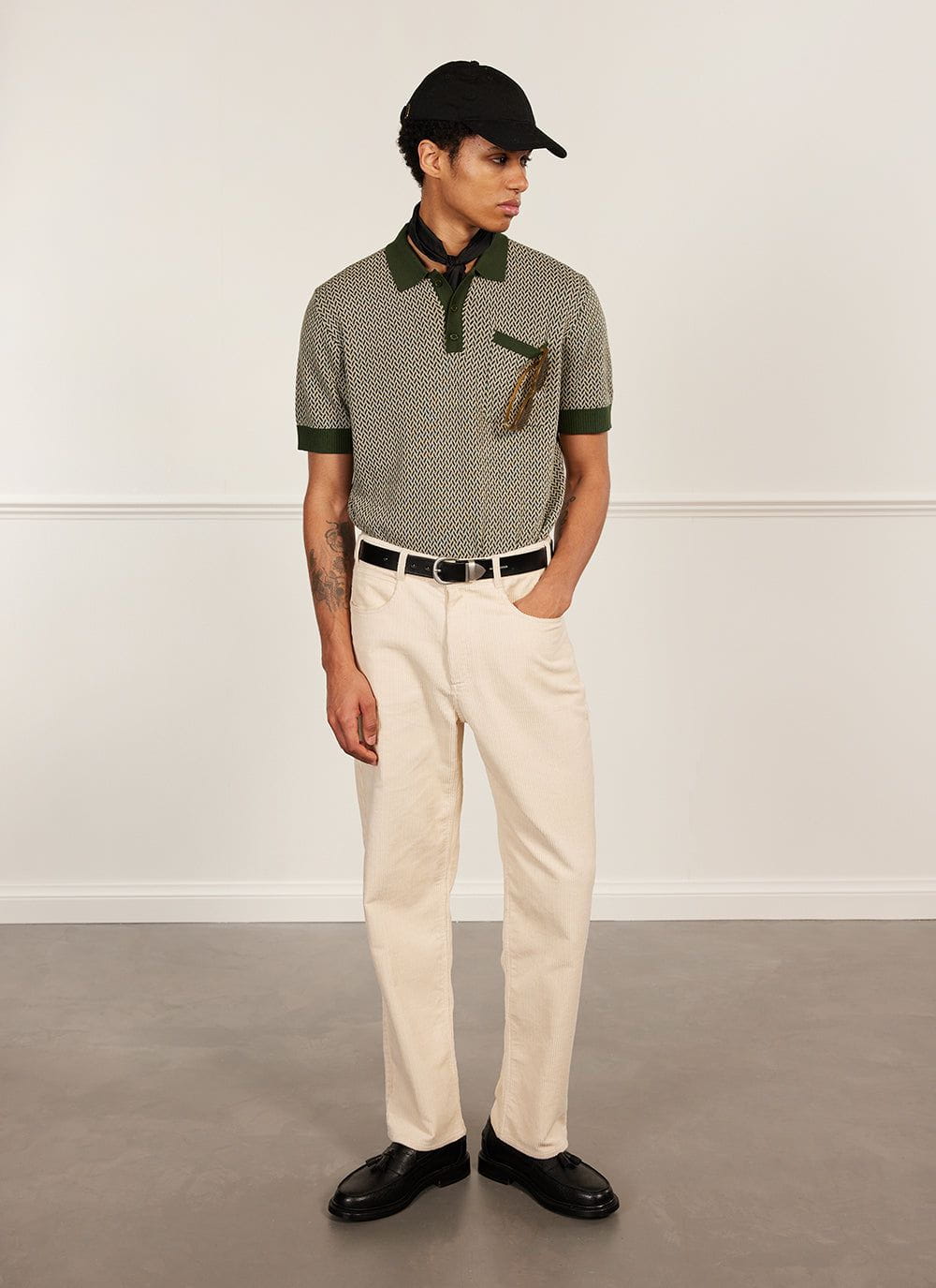 Casa Martini Knitted Polo | Cotton | Forest