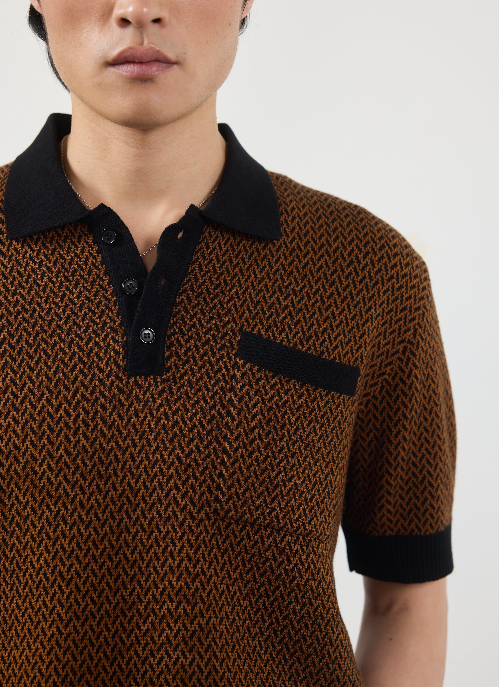 Casa Martini Knitted Polo | Cotton | Espresso