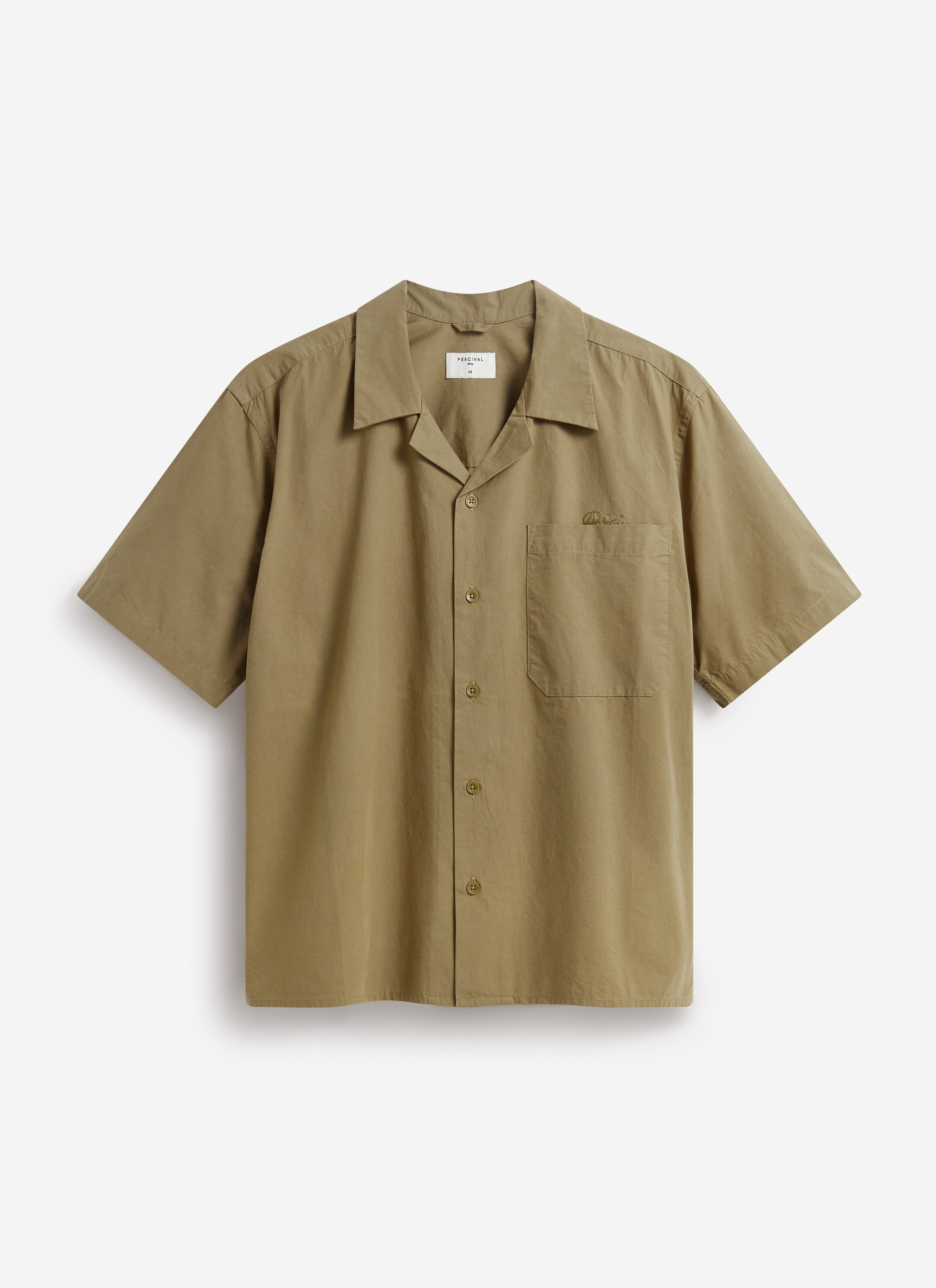 Boxy Cropped Cuban Collar Shirt | Olive
