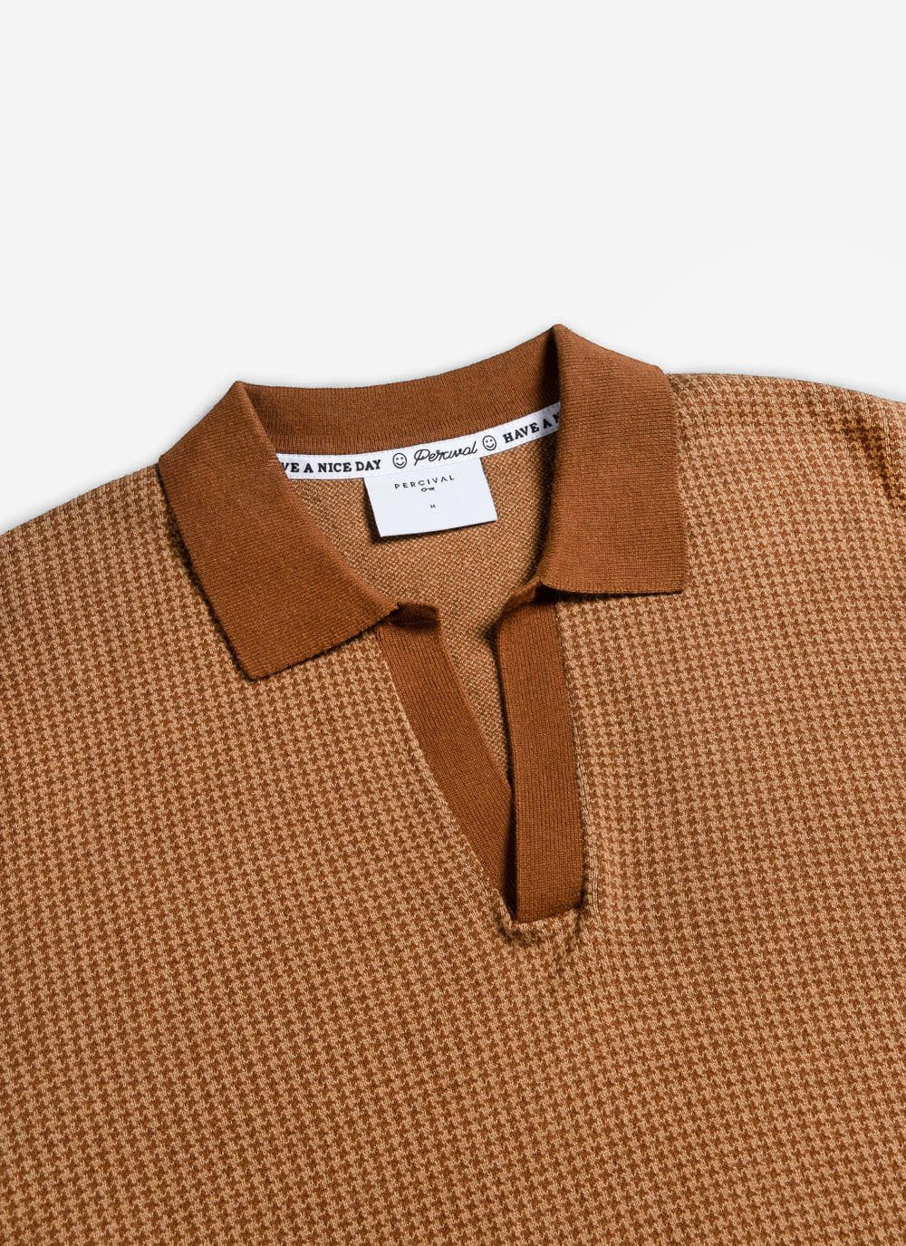 Casa Martini Knitted Polo | Puppytooth Cotton | Espresso