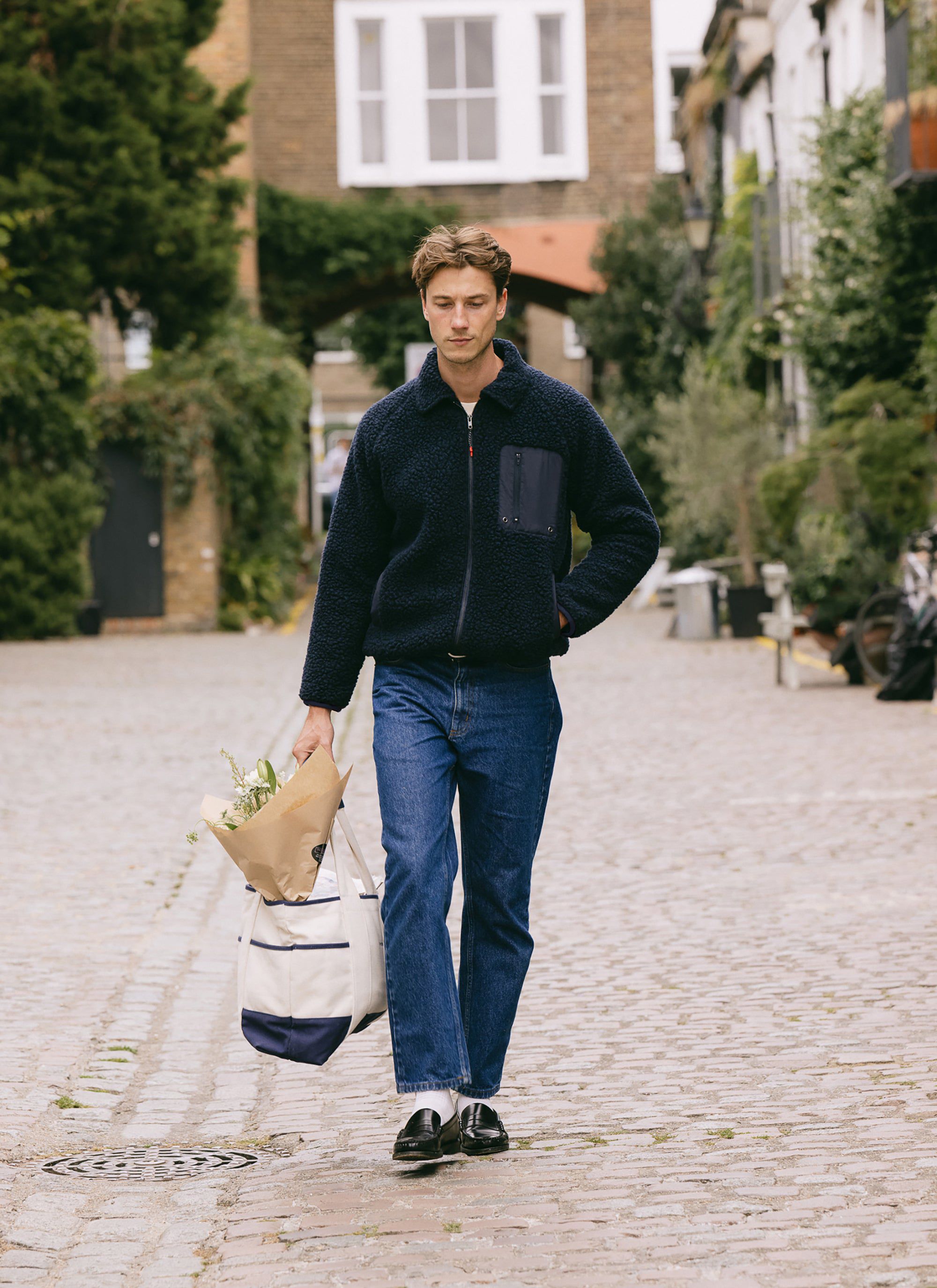 Men's Wool Fleece Jacket | Navy